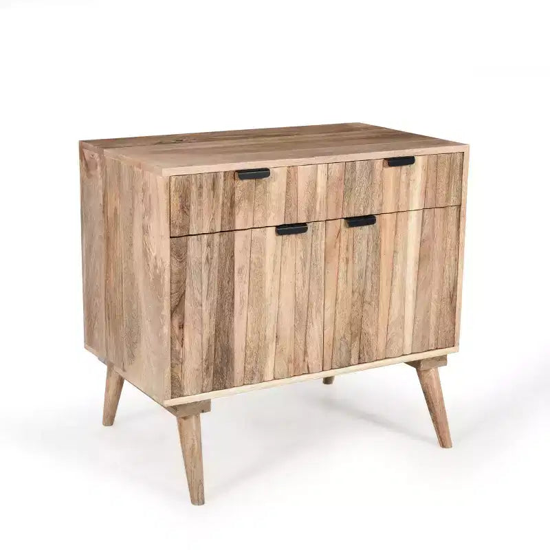 ModernLuxe Mobile Contenitore/Madia con 2 Cassetti in Legno di Mango Naturale