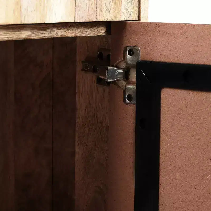 ModernLuxe Mobile Contenitore/Madia con 2 Cassetti in Legno di Mango Naturale