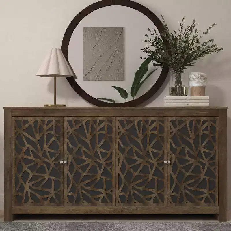 Galano Culbreath 4 Door Sideboard - Knotty Oak