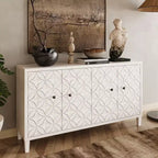 GDFStudio Sophia Buffet moderne de 152 cm avec 4 portes et étagères réglables