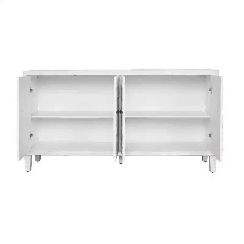GDFStudio Sophia Buffet moderne de 152 cm avec 4 portes et étagères réglables