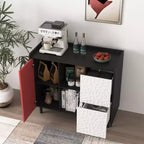 Okak Mobile Buffet Moderno, Credenza con 1 Anta e 2 Cassetti, Mobile Bar per Soggiorno, Ingresso, Corridoio, Ufficio