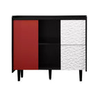 Okak Mobile Buffet Moderno, Credenza con 1 Anta e 2 Cassetti, Mobile Bar per Soggiorno, Ingresso, Corridoio, Ufficio