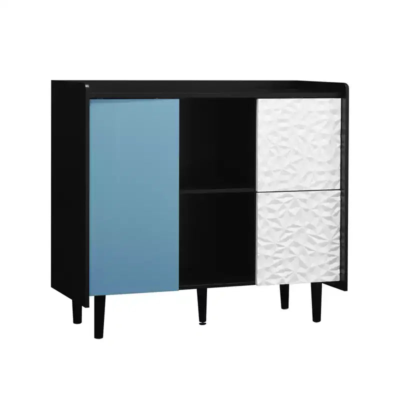 Okak Mobile Buffet Moderno, Credenza con 1 Anta e 2 Cassetti, Mobile Bar per Soggiorno, Ingresso, Corridoio, Ufficio