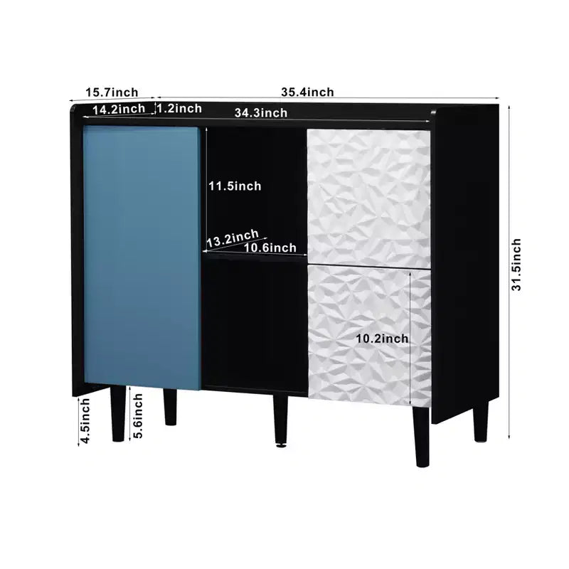Okak Mobile Buffet Moderno, Credenza con 1 Anta e 2 Cassetti, Mobile Bar per Soggiorno, Ingresso, Corridoio, Ufficio
