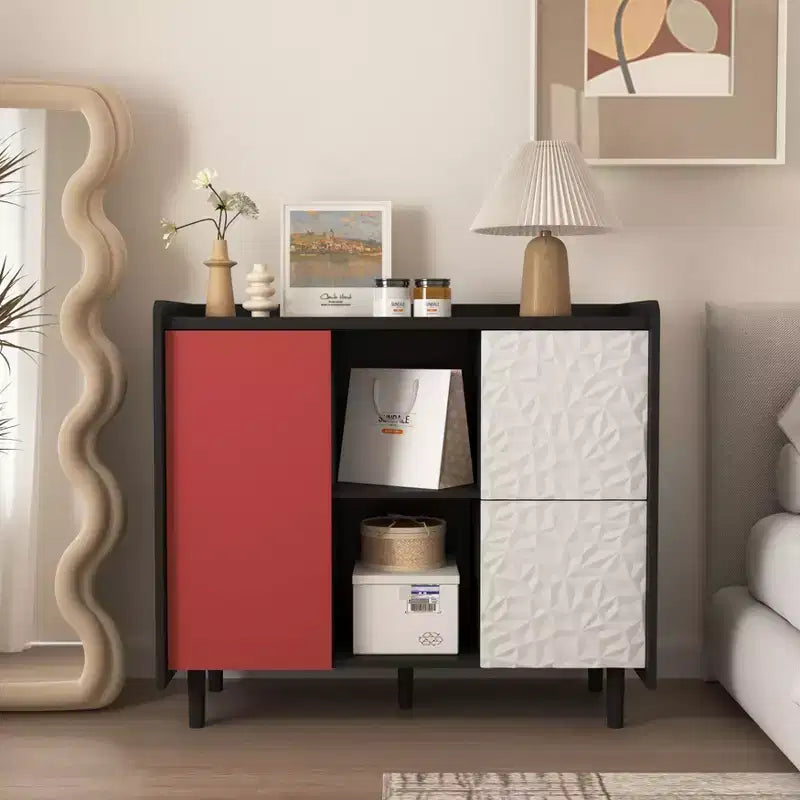 Okak Mobile Buffet Moderno, Credenza con 1 Anta e 2 Cassetti, Mobile Bar per Soggiorno, Ingresso, Corridoio, Ufficio