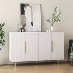 Okak Mobile Buffet Moderno, Mobile Contenitore con Ripiani Scanalati e Regolabili, Mobile Accent per Soggiorno, Ingresso, Corridoio, Cucina
