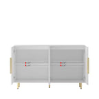 Okak Mobile Buffet Moderno, Mobile Contenitore con Ripiani Scanalati e Regolabili, Mobile Accent per Soggiorno, Ingresso, Corridoio, Cucina