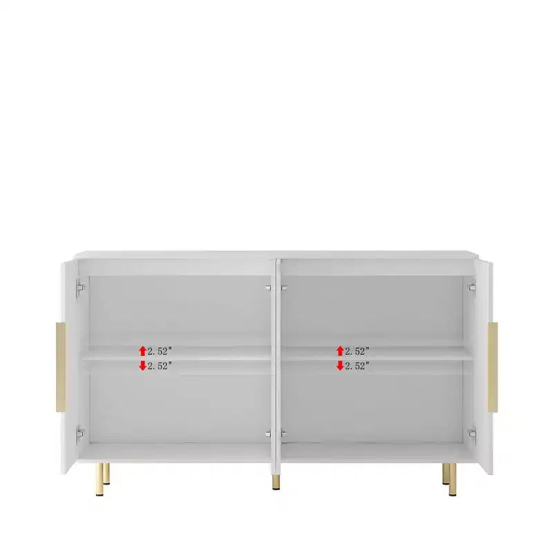 Okak Mobile Buffet Moderno, Mobile Contenitore con Ripiani Scanalati e Regolabili, Mobile Accent per Soggiorno, Ingresso, Corridoio, Cucina