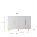 Okak Mobile Buffet Moderno, Mobile Contenitore con Ripiani Scanalati e Regolabili, Mobile Accent per Soggiorno, Ingresso, Corridoio, Cucina