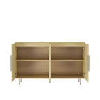 Okak Mobile Buffet Moderno, Mobile Contenitore con Ripiani Scanalati e Regolabili, Mobile Accent per Soggiorno, Ingresso, Corridoio, Cucina