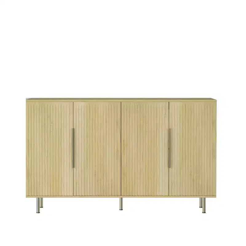 Okak Mobile Buffet Moderno, Mobile Contenitore con Ripiani Scanalati e Regolabili, Mobile Accent per Soggiorno, Ingresso, Corridoio, Cucina
