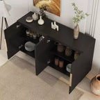 Okak Mobile Buffet Moderno, Mobile Contenitore con Ripiani Scanalati e Regolabili, Mobile Accent per Soggiorno, Ingresso, Corridoio, Cucina