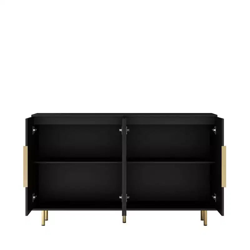 Okak Mobile Buffet Moderno, Mobile Contenitore con Ripiani Scanalati e Regolabili, Mobile Accent per Soggiorno, Ingresso, Corridoio, Cucina