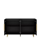 Okak Mobile Buffet Moderno, Mobile Contenitore con Ripiani Scanalati e Regolabili, Mobile Accent per Soggiorno, Ingresso, Corridoio, Cucina
