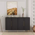 Okak Mobile Buffet Moderno, Mobile Contenitore con Ripiani Scanalati e Regolabili, Mobile Accent per Soggiorno, Ingresso, Corridoio, Cucina