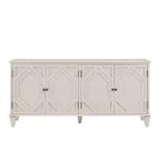 Madia buffet Okak Mid Century, mobile credenza con 4 ante e 4 ripiani, armadietto contenitore per soggiorno, ingresso, ufficio