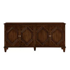 Madia buffet Okak Mid Century, mobile credenza con 4 ante e 4 ripiani, armadietto contenitore per soggiorno, ingresso, ufficio