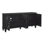 Madia buffet Okak Mid Century, mobile credenza con 4 ante e 4 ripiani, armadietto contenitore per soggiorno, ingresso, ufficio