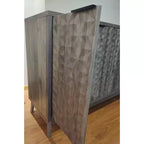 Okak buffet moderne, buffet avec 4 portes élégantes au design géométrique, meuble de rangement pour salon, bureau, cuisine
