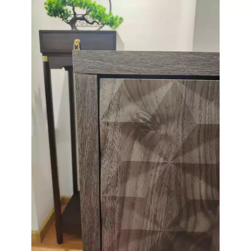 Okak buffet moderne, buffet avec 4 portes élégantes au design géométrique, meuble de rangement pour salon, bureau, cuisine