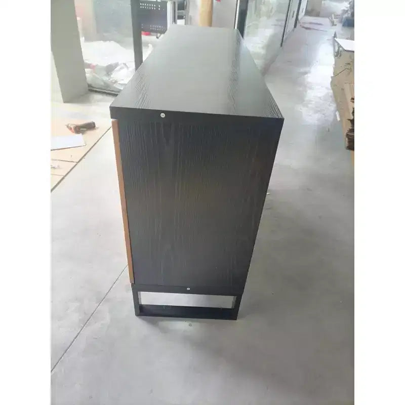 Okak buffet moderne, buffet avec 4 portes élégantes au design géométrique, meuble de rangement pour salon, bureau, cuisine