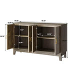 Okak buffet moderne, buffet avec 4 portes élégantes au design géométrique, meuble de rangement pour salon, bureau, cuisine