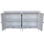 Okak 60in Mobiletto d'Appoggio Antico, Credenza Rustica in Legno con Quattro Ante Intagliate, Mobile Contenitore per Cucina, Sala da Pranzo