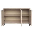 Okak - Mobiletto rustico da fattoria, credenza con quattro ante con motivo intagliato, mobile contenitore per cucina, sala da pranzo, ingresso