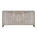 Okak - Mobiletto rustico da fattoria, credenza con quattro ante con motivo intagliato, mobile contenitore per cucina, sala da pranzo, ingresso