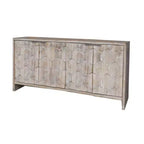 Okak - Mobiletto rustico da fattoria, credenza con quattro ante con motivo intagliato, mobile contenitore per cucina, sala da pranzo, ingresso