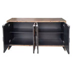 Okak - Mobiletto rustico da fattoria, credenza con quattro ante con motivo intagliato, mobile contenitore per cucina, sala da pranzo, ingresso