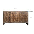 Okak - Mobiletto rustico da fattoria, credenza con quattro ante con motivo intagliato, mobile contenitore per cucina, sala da pranzo, ingresso