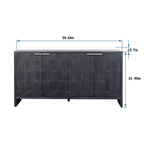 Okak - Mobiletto rustico da fattoria, credenza con quattro ante con motivo intagliato, mobile contenitore per cucina, sala da pranzo, ingresso