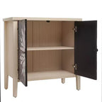 Armoire d'appoint moderne Okak, buffet avec quatre portes à motifs sculptés, meuble de rangement pour cuisine, salle à manger, entrée