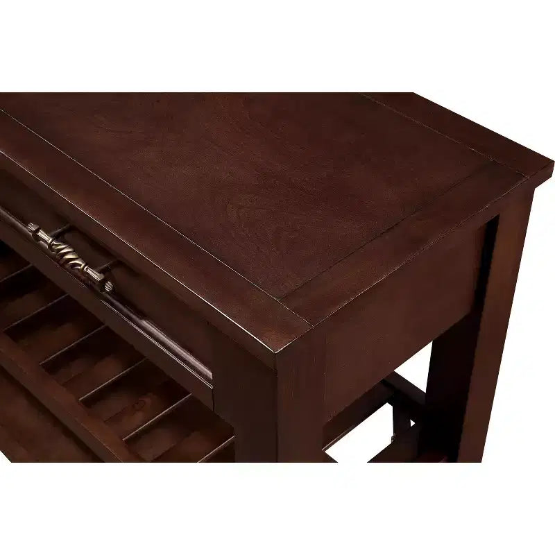 Okak Credenza in Legno Massello, Madia con 2 Ante e 2 Ripiani, Mobile Contenitore per Soggiorno, Sala da Pranzo, Cucina