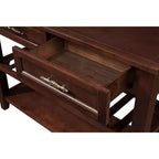 Okak Credenza in Legno Massello, Madia con 2 Ante e 2 Ripiani, Mobile Contenitore per Soggiorno, Sala da Pranzo, Cucina