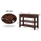 Okak Credenza in Legno Massello, Madia con 2 Ante e 2 Ripiani, Mobile Contenitore per Soggiorno, Sala da Pranzo, Cucina