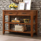 Okak Credenza in Legno Massello, Madia con 2 Ante e 2 Ripiani, Mobile Contenitore per Soggiorno, Sala da Pranzo, Cucina