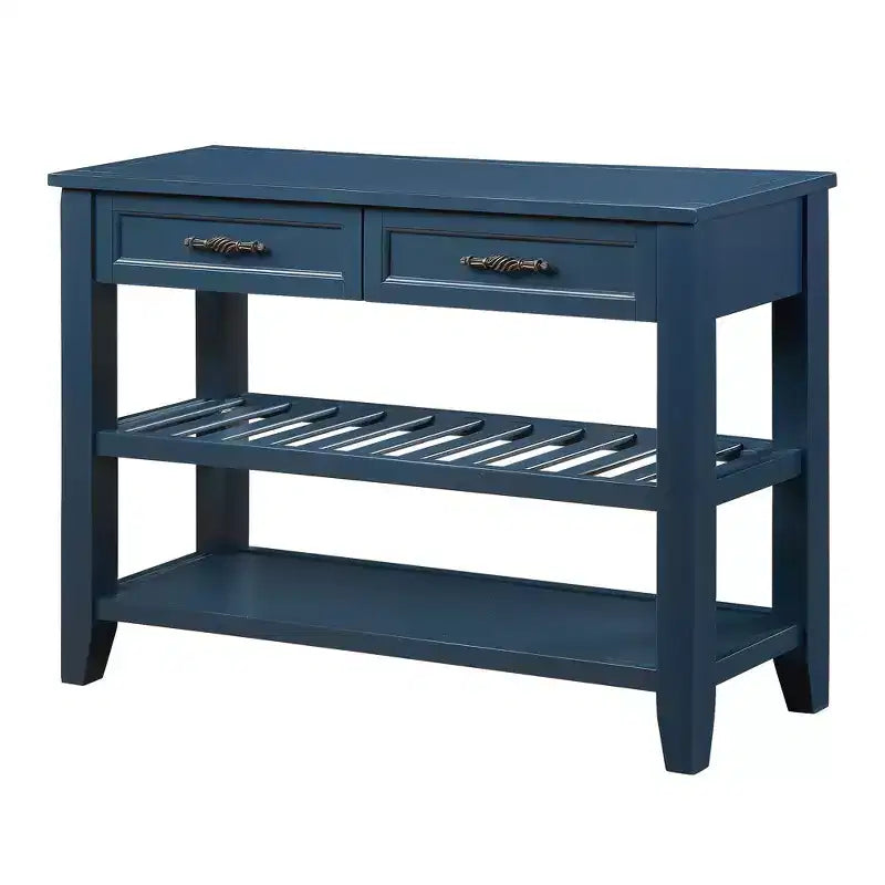 Okak Credenza in Legno Massello, Madia con 2 Ante e 2 Ripiani, Mobile Contenitore per Soggiorno, Sala da Pranzo, Cucina