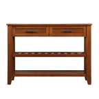 Okak Credenza in Legno Massello, Madia con 2 Ante e 2 Ripiani, Mobile Contenitore per Soggiorno, Sala da Pranzo, Cucina