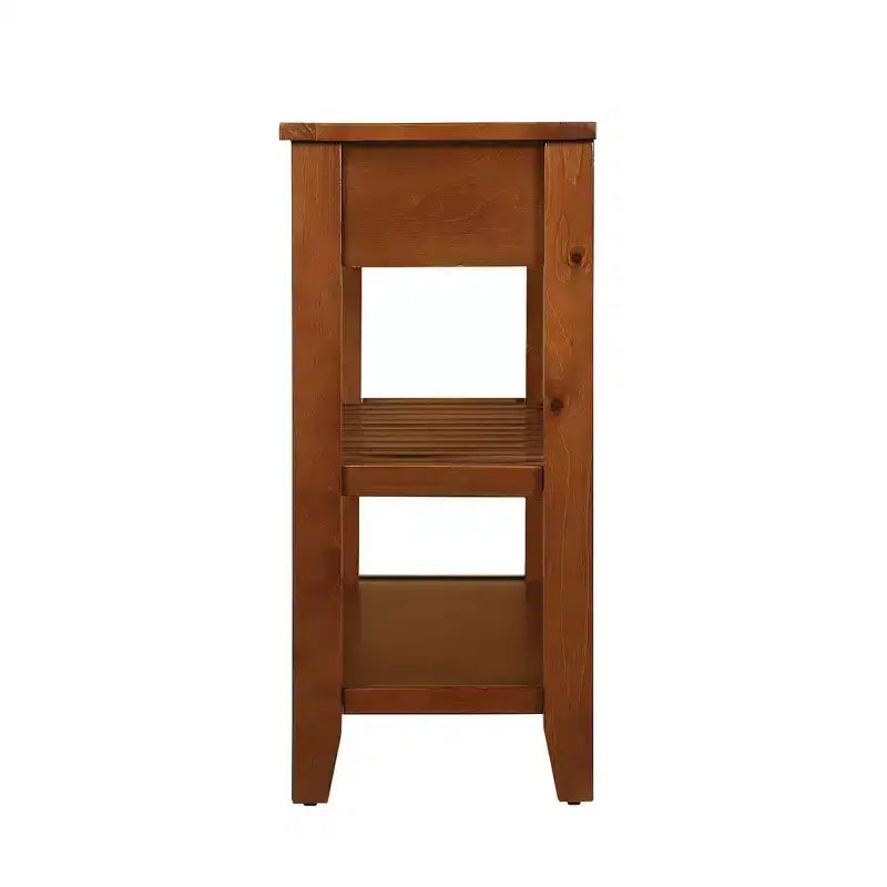 Okak Credenza in Legno Massello, Madia con 2 Ante e 2 Ripiani, Mobile Contenitore per Soggiorno, Sala da Pranzo, Cucina