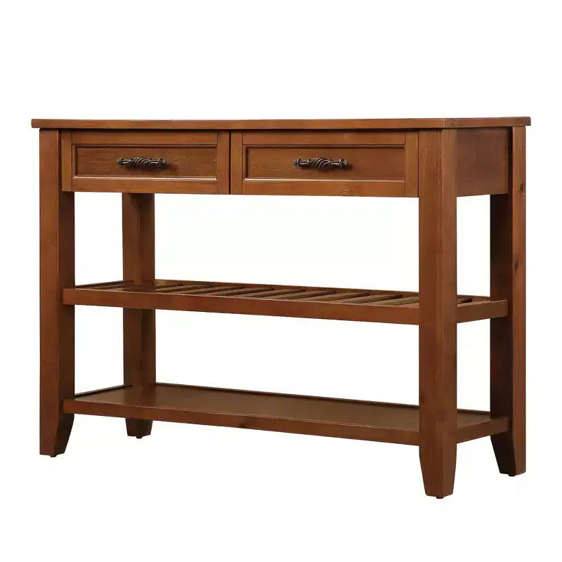 Okak Credenza in Legno Massello, Madia con 2 Ante e 2 Ripiani, Mobile Contenitore per Soggiorno, Sala da Pranzo, Cucina