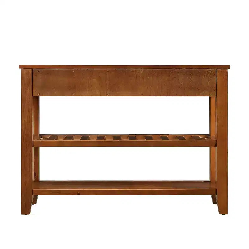 Okak Credenza in Legno Massello, Madia con 2 Ante e 2 Ripiani, Mobile Contenitore per Soggiorno, Sala da Pranzo, Cucina