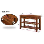 Okak Credenza in Legno Massello, Madia con 2 Ante e 2 Ripiani, Mobile Contenitore per Soggiorno, Sala da Pranzo, Cucina