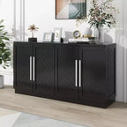 Madia Okak, Buffet con ante, Mobile credenza con ripiani regolabili e maniglie argentate, Mobile contenitore per soggiorno, ingresso, corridoio