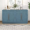 Okak Sideboard Buffet Cabinet, Accent Cabinet with Adjustable Shelves and Silver Handles, Storage Cabinet for Living Room, Entryway, Hallway