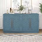 Okak Sideboard Buffet Cabinet, Accent Cabinet with Adjustable Shelves and Silver Handles, Storage Cabinet for Living Room, Entryway, Hallway