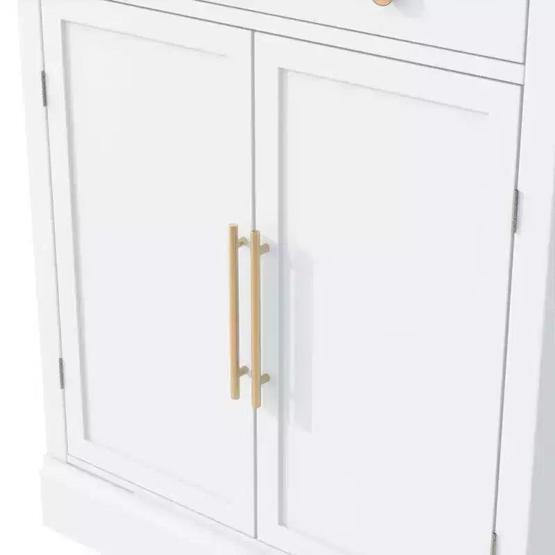 Mobile credenza moderno Okak, mobile d'accento con 2 ripiani regolabili e 2 ripiani sulla porta, mobile contenitore per soggiorno, ingresso, corridoio