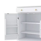 Mobile credenza moderno Okak, mobile d'accento con 2 ripiani regolabili e 2 ripiani sulla porta, mobile contenitore per soggiorno, ingresso, corridoio